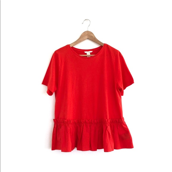 red peplum shirt